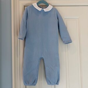 The Beaufort Bonnet Company Blue Quilted Romper Unisex 18-24 Months